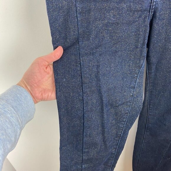 Anthropologie Pilcro Size 32 Tall High Rise Denim Leggings Shimmer Blue Glitter - Picture 10 of 15